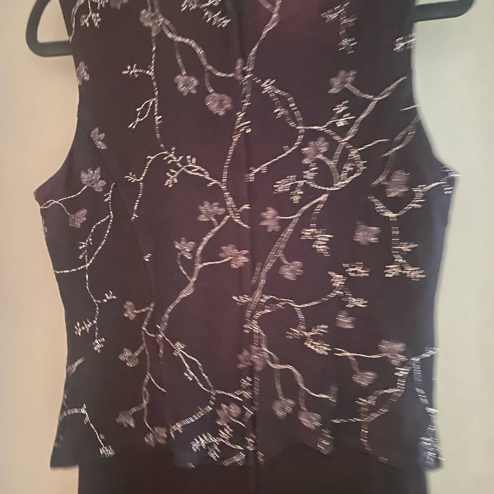 Black Evening Gown w/ Silver Accents on Top